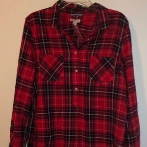 Long sleeve plaid blouse